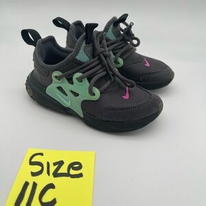 Kids Gray and Pink Nike Presto Athletic Shoes